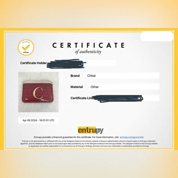 Authentic Chloe Embossed Calfskin Leather C Logo Card Case Card Holder - Picture 10 of 10